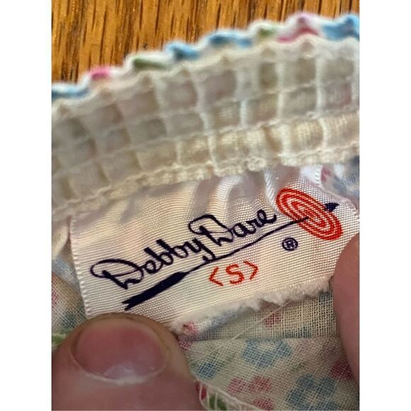 Vintage Debbie Dare Girls Floral Bunny Ears Scalloped Romper Size 18mo - Picture 5 of 5